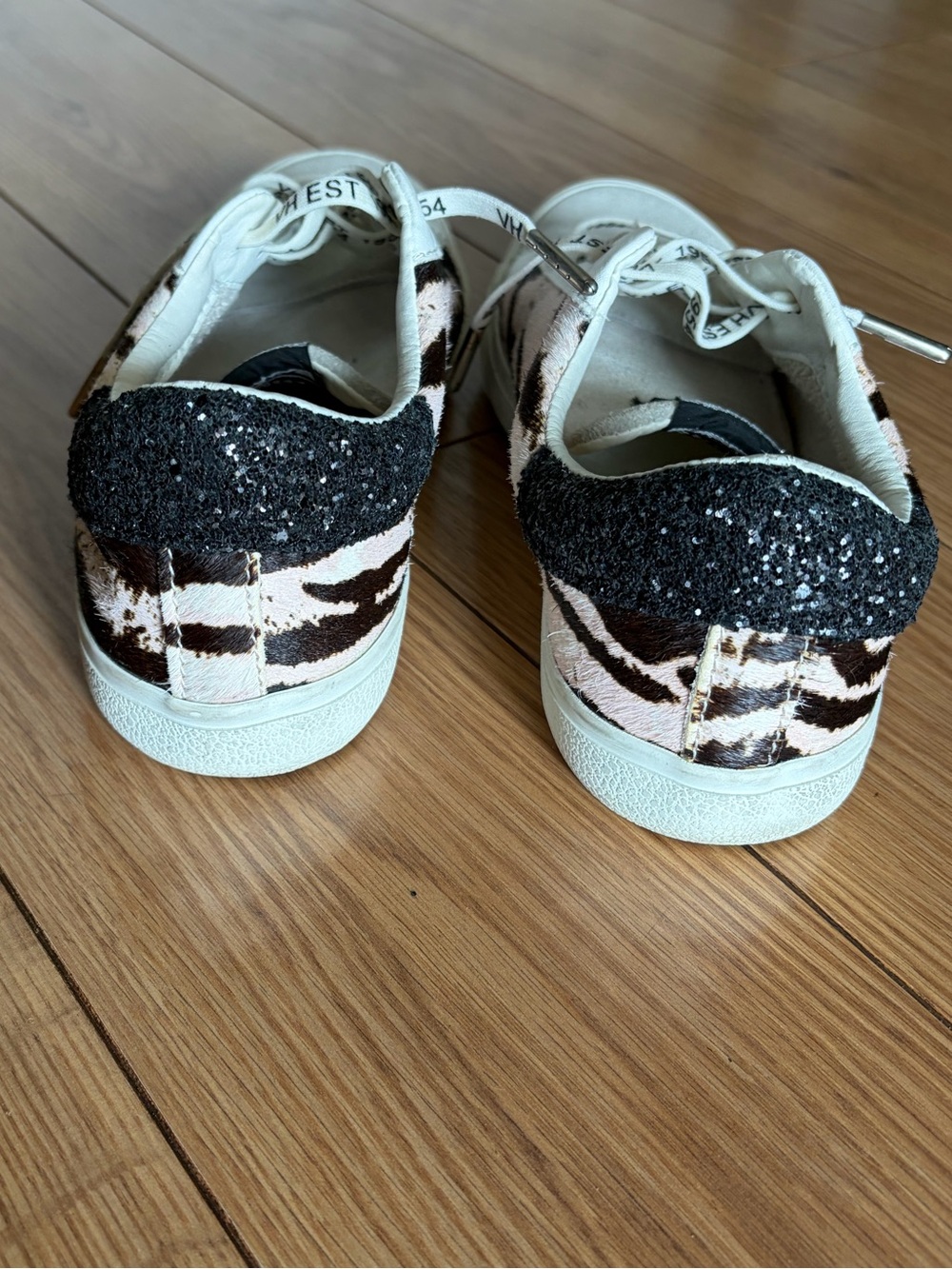 Vintage Havana Women's White:Black and Pink Leopard Low-Top Sneakers Size 8.5 - Picture 6 of 7